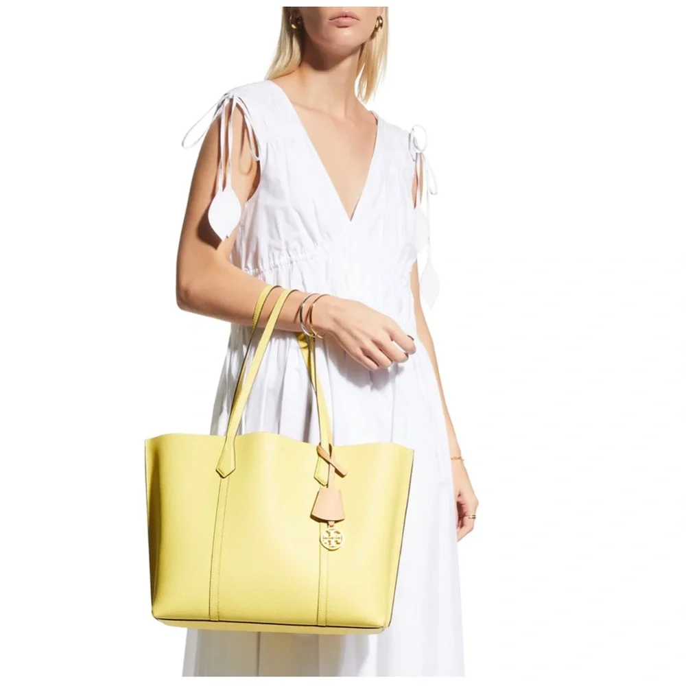 NWT $348 TORY BURCH Perry Leather Tote Bag in Calendula!